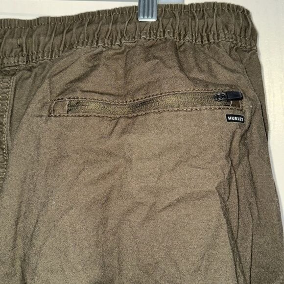Hurley Olive Green XX-Large Mens Drawstring Elastic Waist Pants With Zippered Po - Picture 3 of 13